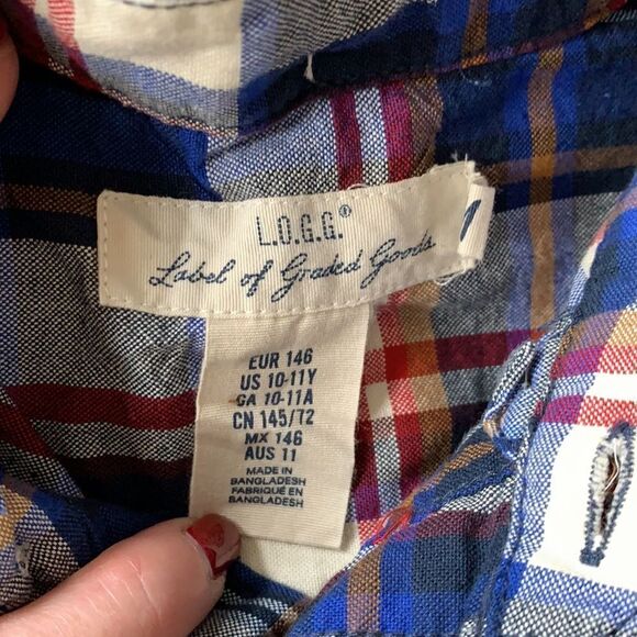 Boys Plaid Button Down Shirt - Picture 2 of 5